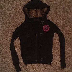 Black fur hold jacket